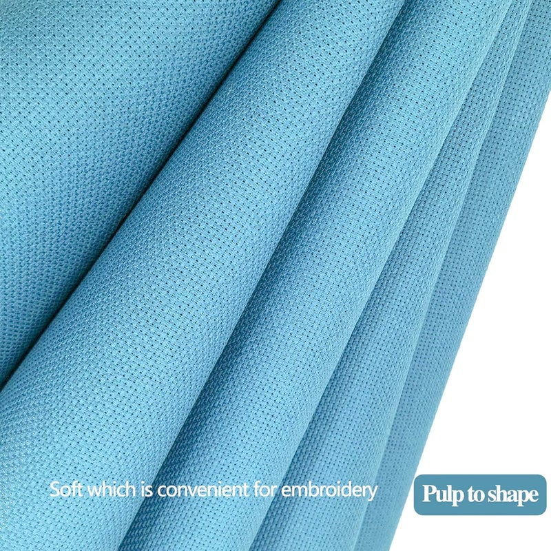 Zhenqing 14CT Aida Cloth - 30x35 Inch Cross Stitch Fabric for Embroidery, Pre-Cut Needlework Material, Acid-Free, Durable Weave(Light Blue) - Image 5